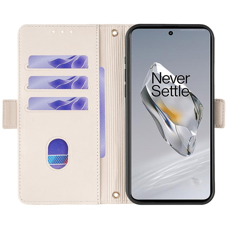 For OnePlus 12 5G Crossbody Case RFID Blocking Wallet PU Leather Magnetic Clasp Phone Cover - White