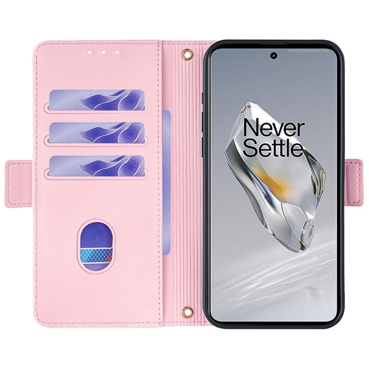 For OnePlus 12 5G Crossbody Case RFID Blocking Wallet PU Leather Magnetic Clasp Phone Cover - Pink