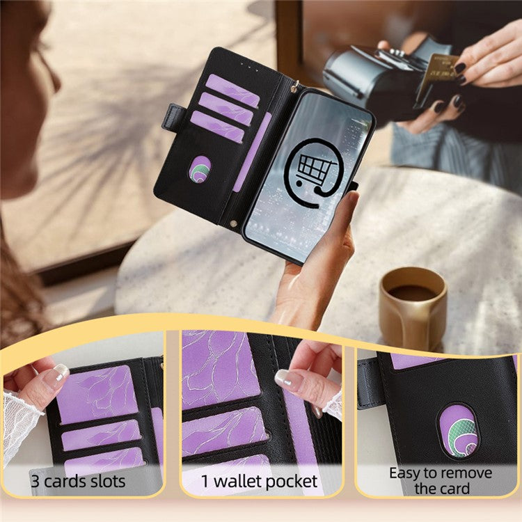 For OnePlus 12 5G Crossbody Case RFID Blocking Wallet PU Leather Magnetic Clasp Phone Cover - Black