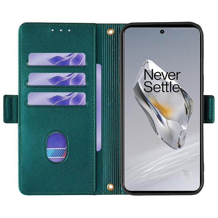 For OnePlus 12 5G Crossbody Case RFID Blocking Wallet PU Leather Magnetic Clasp Phone Cover - Green