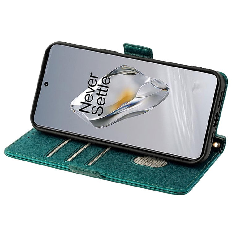 For OnePlus 12 5G Crossbody Case RFID Blocking Wallet PU Leather Magnetic Clasp Phone Cover - Green