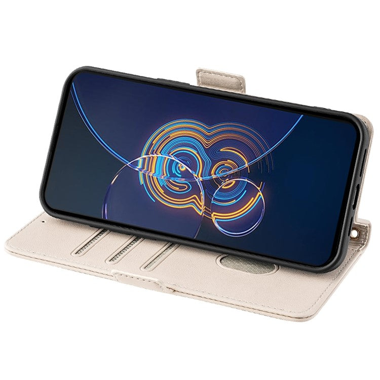 For Asus Zenfone 8 Flip ZS672KS Case RFID Blocking Wallet Phone Leather Cover with 2 Straps - White