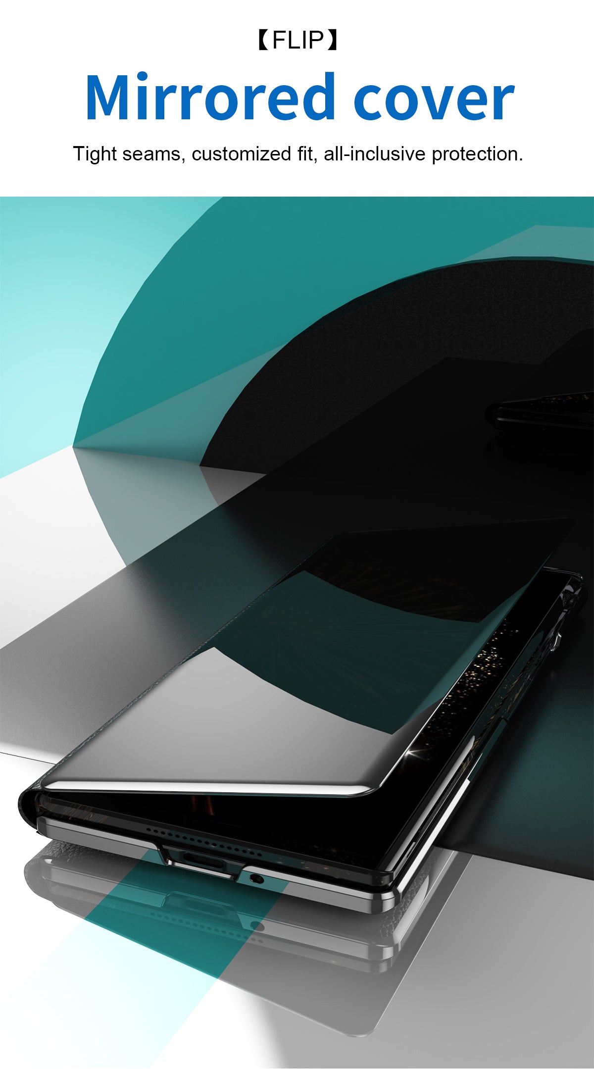 For vivo X Fold3 Leather Case Mirror Surface Electroplating Phone Cover with View Window - Silver