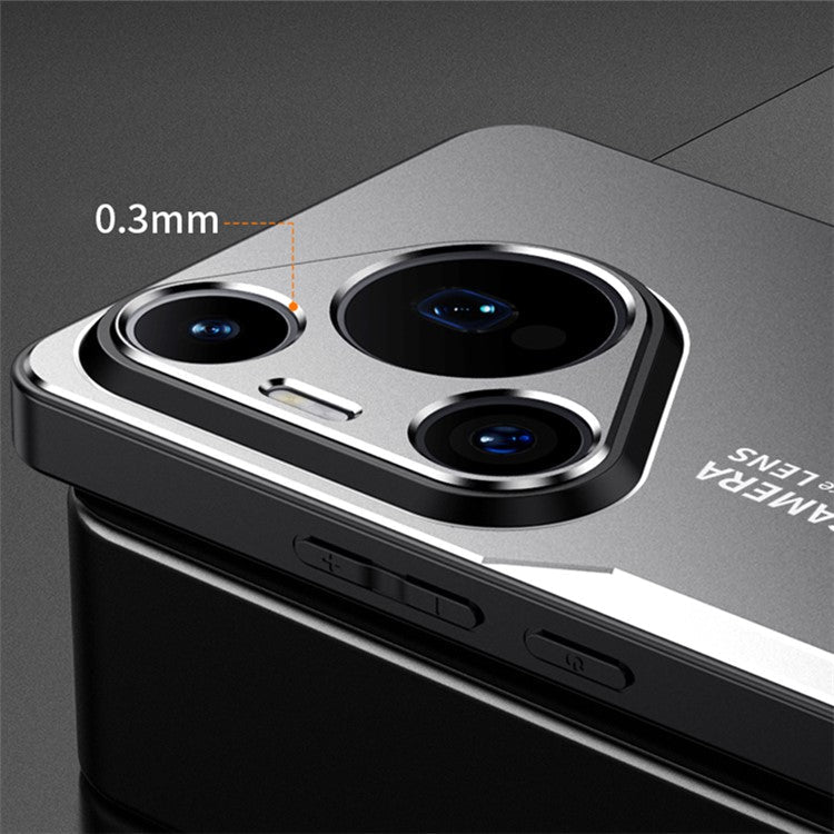 For Huawei Pura 70 Case Aluminum Alloy+PC+TPU Anti-fall Phone Cover - Silver