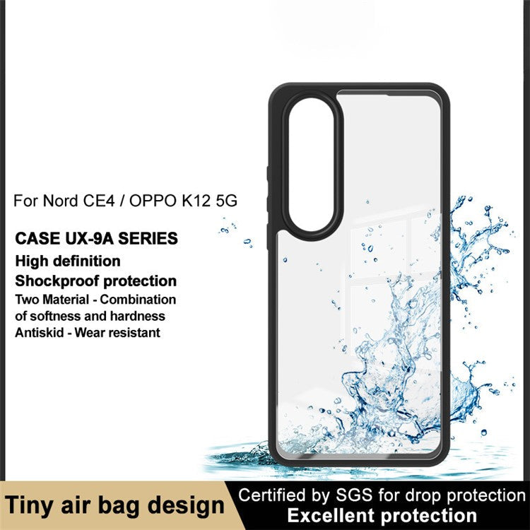 IMAK UX-9A Series for OnePlus Nord CE4 5G / Oppo K12 Clear Case TPU+PC Anti-dust Phone Cover