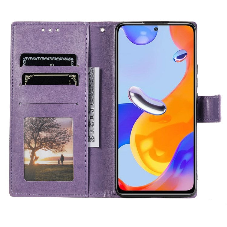 For OnePlus Nord CE4 5G Case PU Leather Mandala Imprinted Design Flip Wallet Phone Cover - Purple