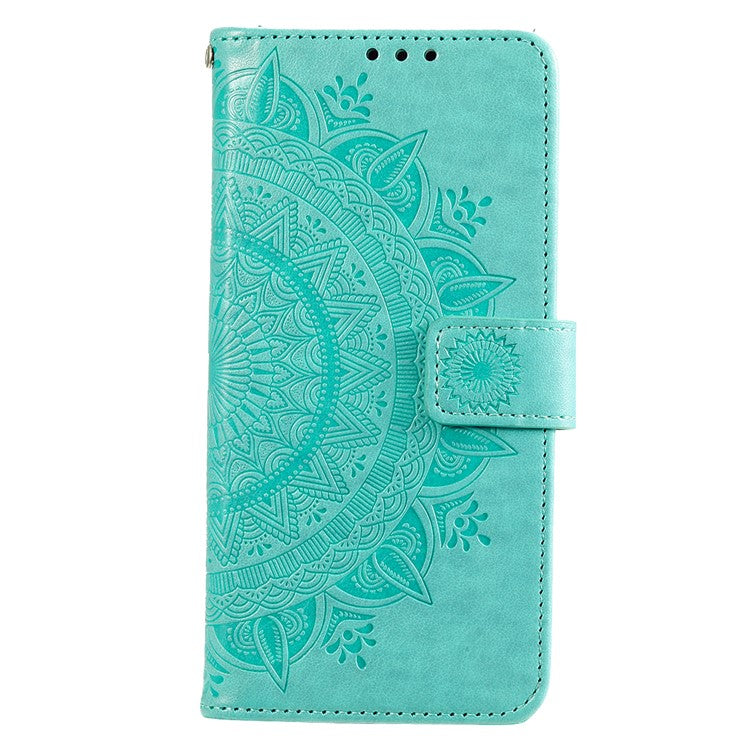For OnePlus Nord CE4 5G Case PU Leather Mandala Imprinted Design Flip Wallet Phone Cover - Green