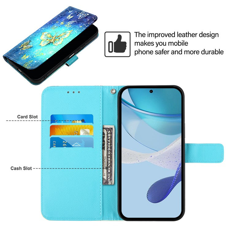 YB Pattern Printing Leather Series-2 For Oppo A2 Pro 5G / A3 Pro (China) 5G Case Flip Wallet Phone Cover - Golden Butterflies