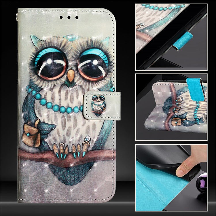 YB Pattern Printing Leather Series-2 For Oppo A2 Pro 5G / A3 Pro (China) 5G Case Flip Wallet Phone Cover - Grey Owl