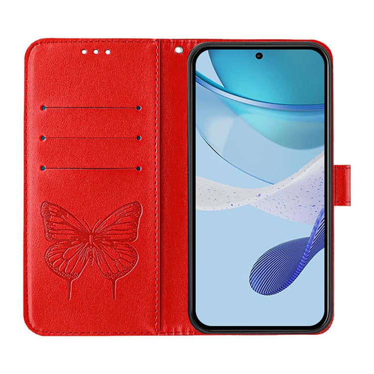 YB Imprinting Series-4 For Oppo A2 Pro 5G / A3 Pro (China) 5G Case with Wrist Strap Leather Wallet Phone Cover - Red
