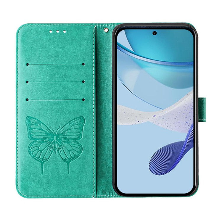 YB Imprinting Series-4 For Oppo A2 Pro 5G / A3 Pro (China) 5G Case with Wrist Strap Leather Wallet Phone Cover - Green