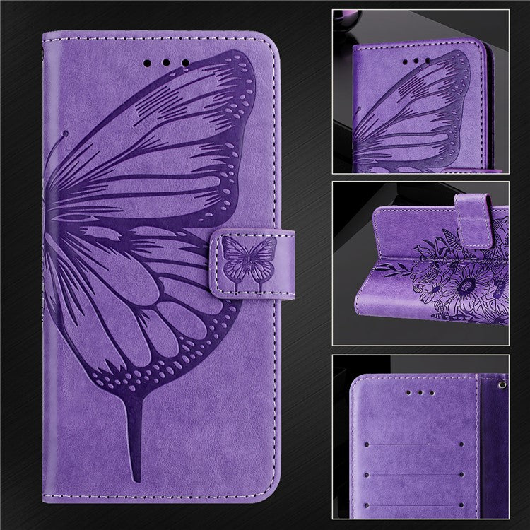 YB Imprinting Series-4 For Oppo A2 Pro 5G / A3 Pro (China) 5G Case with Wrist Strap Leather Wallet Phone Cover - Light Purple
