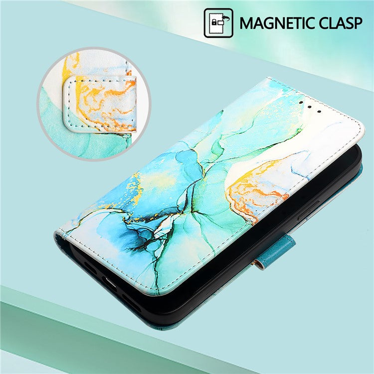 YB Pattern Printing Leather Series-6 For Samsung Galaxy Xcover7 Case Wallet Crossbody Phone Cover - Green LS003