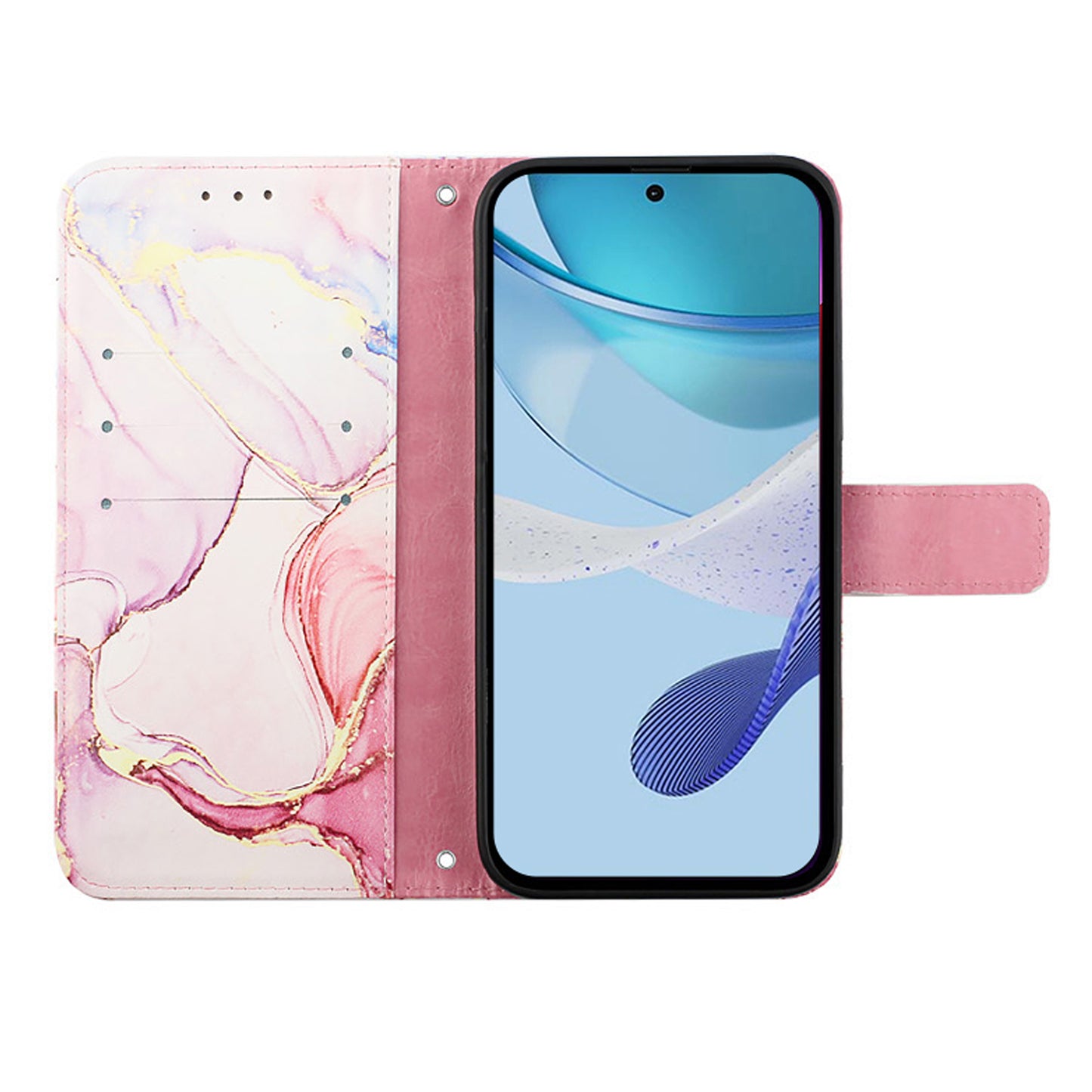 For Samsung Galaxy Z Fold6 5G Wallet Case Leather Phone Cover with Strap - Rose Gold LS005