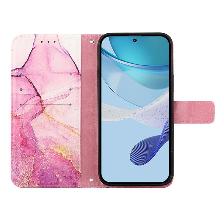 YB Pattern Printing Leather Series-5 For Oppo A2 Pro 5G / A3 Pro (China) 5G Case Card Holder Magnetic Clasp Phone Cover - Pink+Purple+Gold LS001