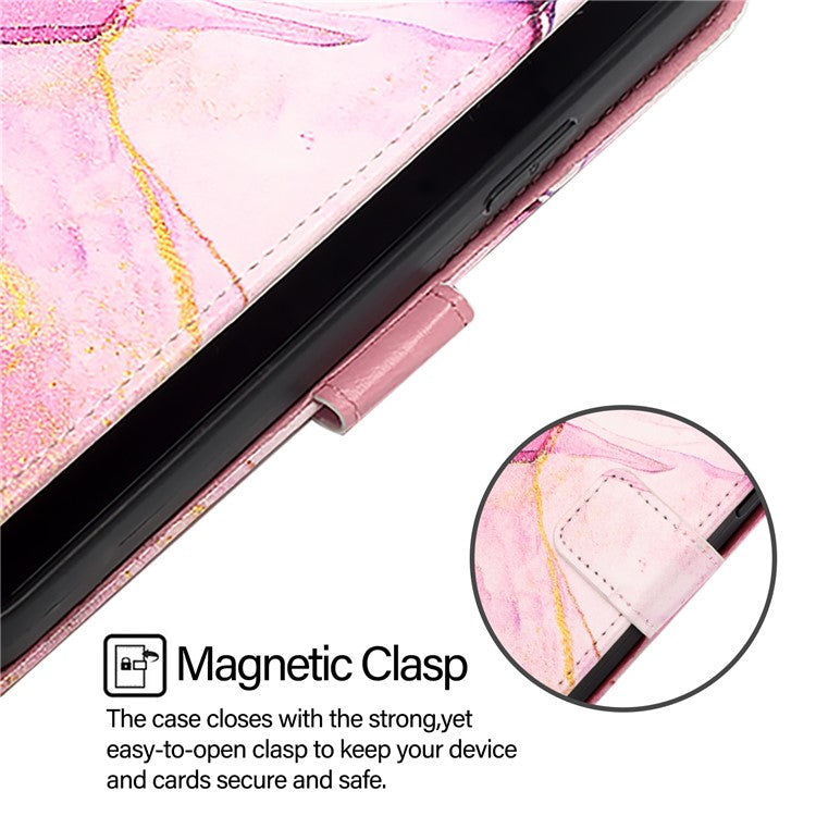 YB Pattern Printing Leather Series-5 For Oppo A2 Pro 5G / A3 Pro (China) 5G Case Card Holder Magnetic Clasp Phone Cover - Pink+Purple+Gold LS001