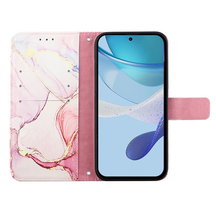 YB Pattern Printing Leather Series-5 For Oppo A2 Pro 5G / A3 Pro (China) 5G Case Card Holder Magnetic Clasp Phone Cover - Rose Gold LS005