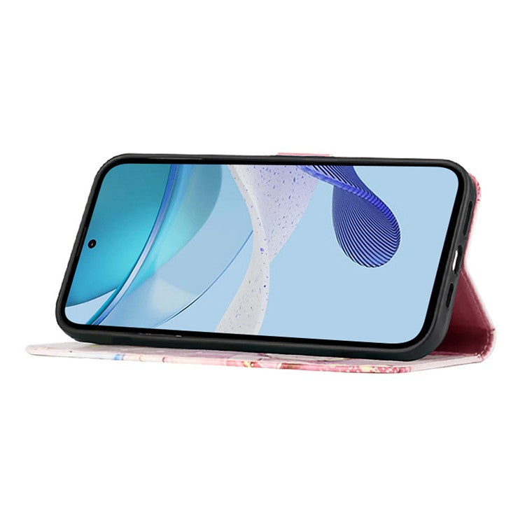 YB Pattern Printing Leather Series-5 For Oppo A2 Pro 5G / A3 Pro (China) 5G Case Card Holder Magnetic Clasp Phone Cover - Rose Gold LS005