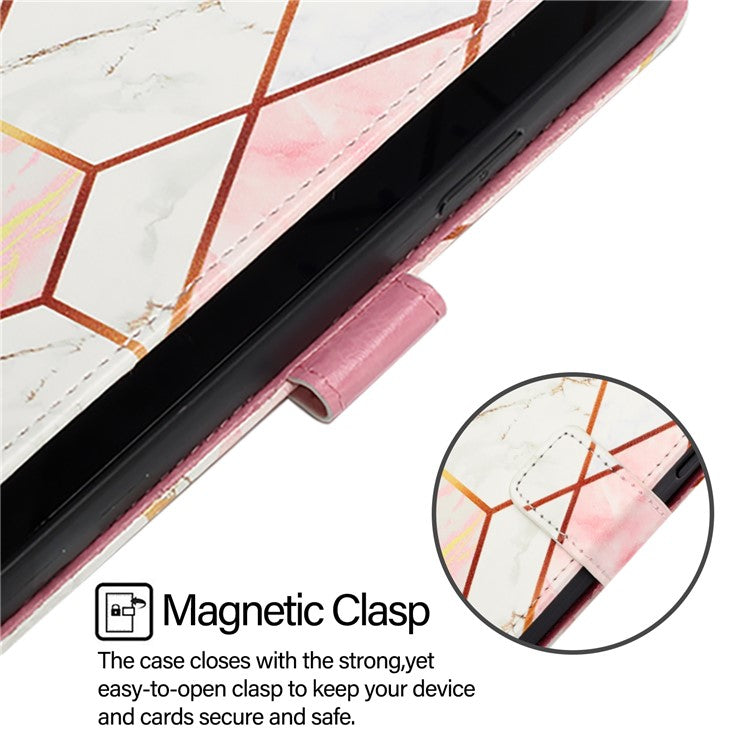 YB Pattern Printing Leather Series-5 For Oppo A2 Pro 5G / A3 Pro (China) 5G Case Card Holder Magnetic Clasp Phone Cover - Pink+White LS002