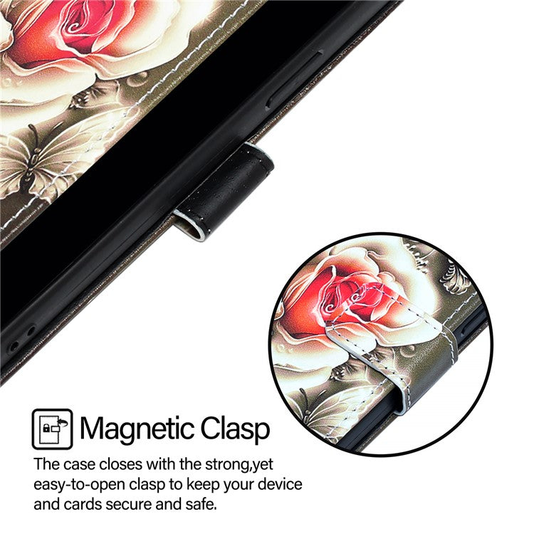 YB Pattern Printing Leather Series-4 for Oppo A2 Pro 5G / A3 Pro (China) 5G Leather Phone Case Wallet Flip Cover - Rose