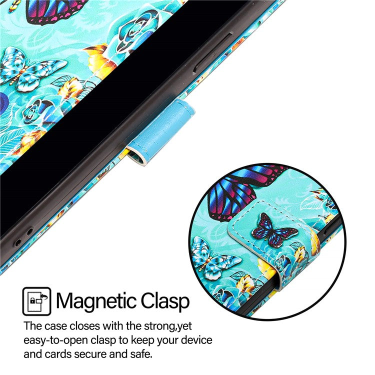 YB Pattern Printing Leather Series-4 for Oppo A2 Pro 5G / A3 Pro (China) 5G Leather Phone Case Wallet Flip Cover - Butterfly and Heart