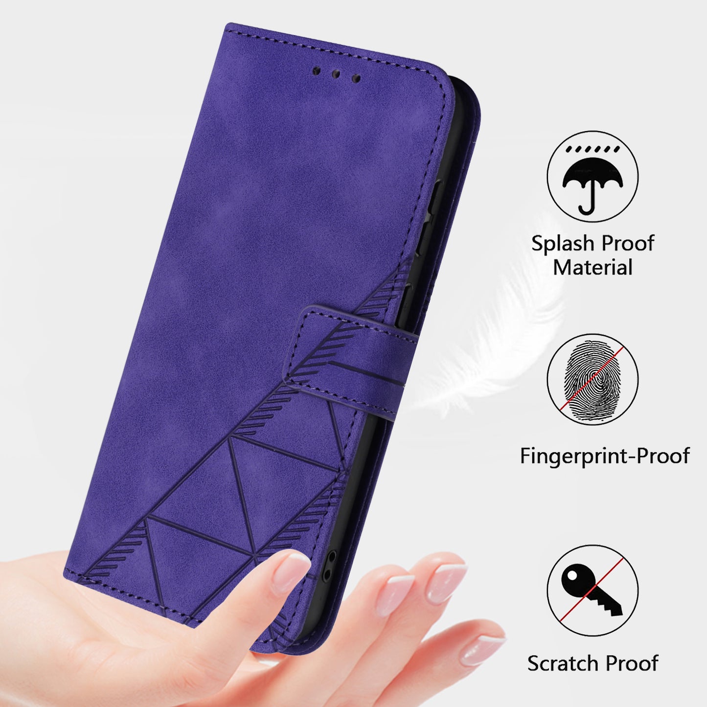 For Samsung Galaxy Z Fold6 5G Case PU Leather Wrist Strap Magnetic Closure Phone Cover - Purple