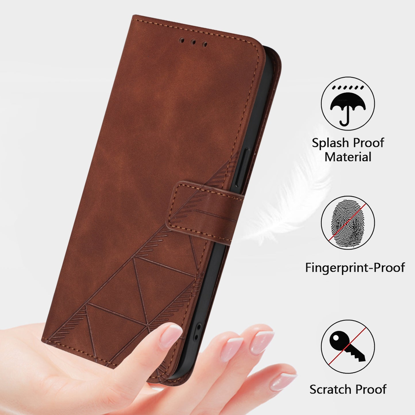 For Samsung Galaxy Z Fold6 5G Case PU Leather Wrist Strap Magnetic Closure Phone Cover - Brown
