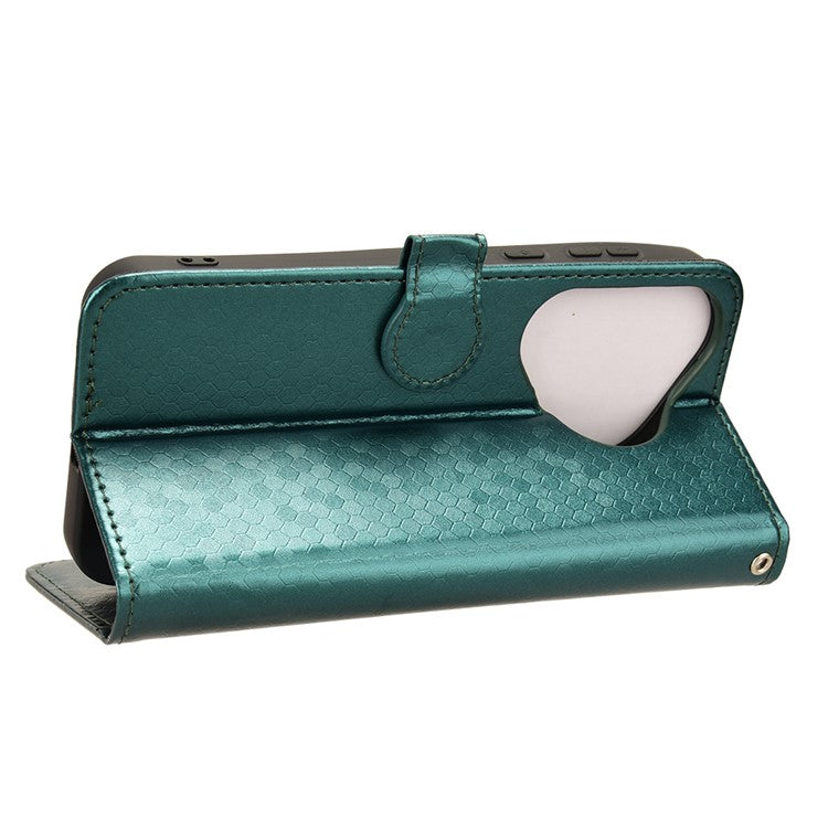 For Huawei Pura 70 Case PU Leather Dots Pattern Wallet Purse Phone Cover - Green