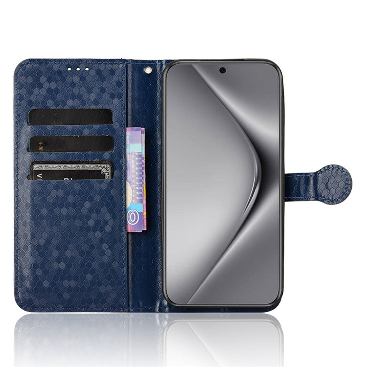 For Huawei Pura 70 Case PU Leather Dots Pattern Wallet Purse Phone Cover - Dark Blue