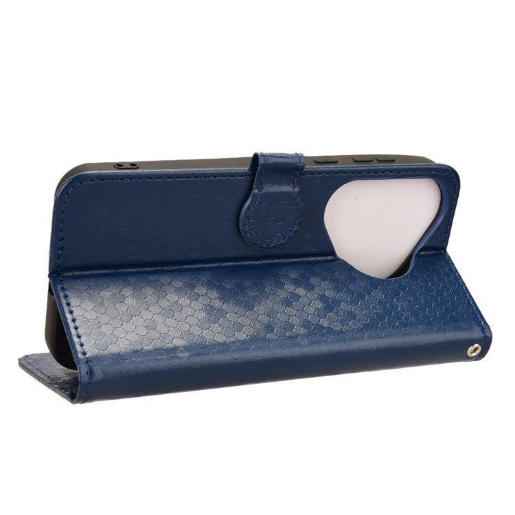 For Huawei Pura 70 Case PU Leather Dots Pattern Wallet Purse Phone Cover - Dark Blue