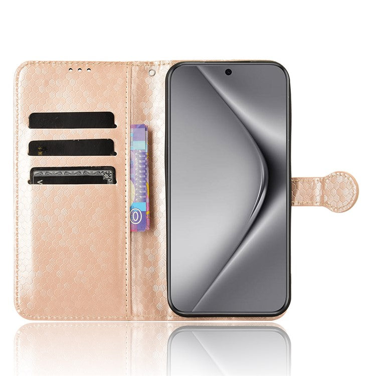 For Huawei Pura 70 Case PU Leather Dots Pattern Wallet Purse Phone Cover - Rose Gold