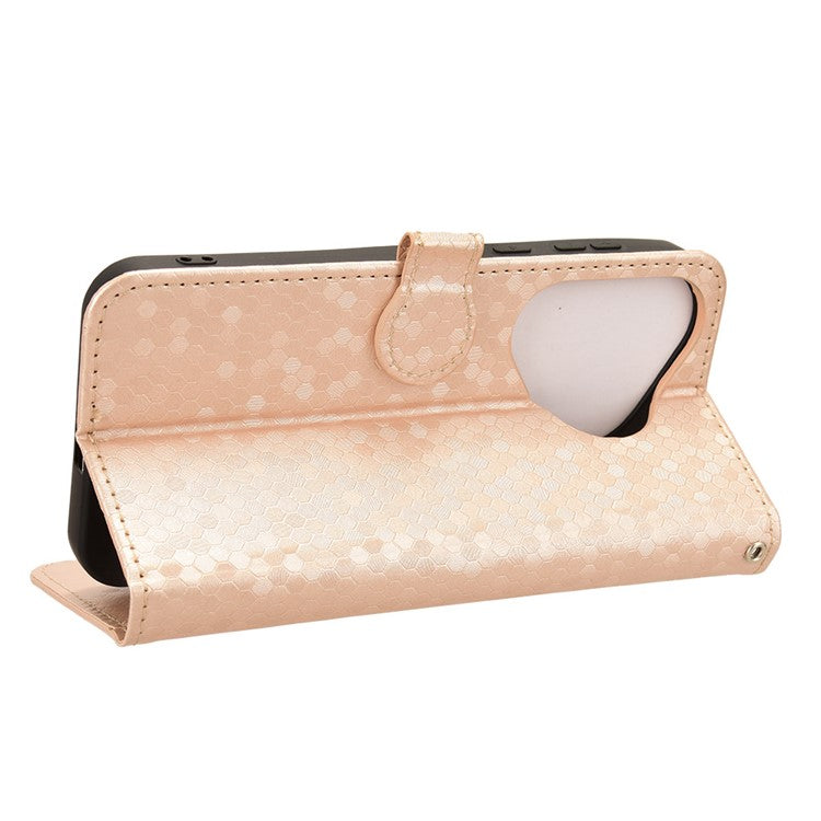 For Huawei Pura 70 Case PU Leather Dots Pattern Wallet Purse Phone Cover - Rose Gold
