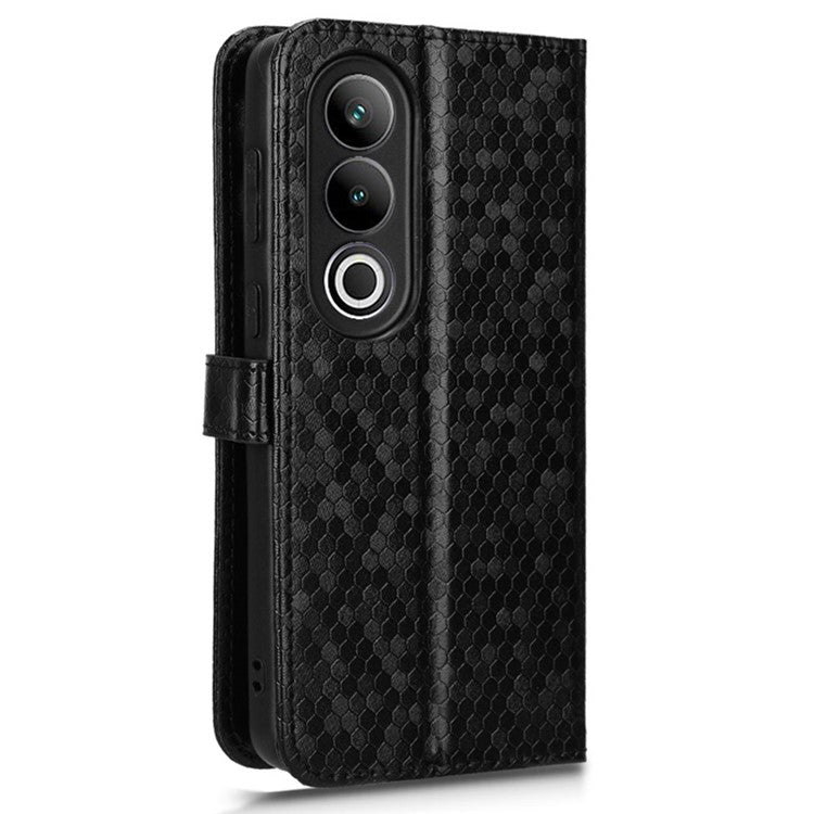 For OnePlus Ace 3V 5G Case Card Holder Dots Pattern Magnetic Phone Cover - Black
