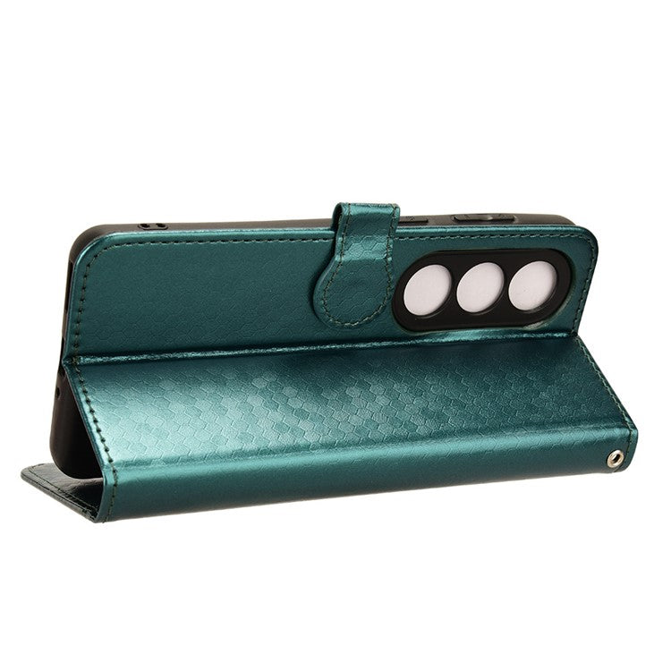 For OnePlus Ace 3V 5G Case Card Holder Dots Pattern Magnetic Phone Cover - Green