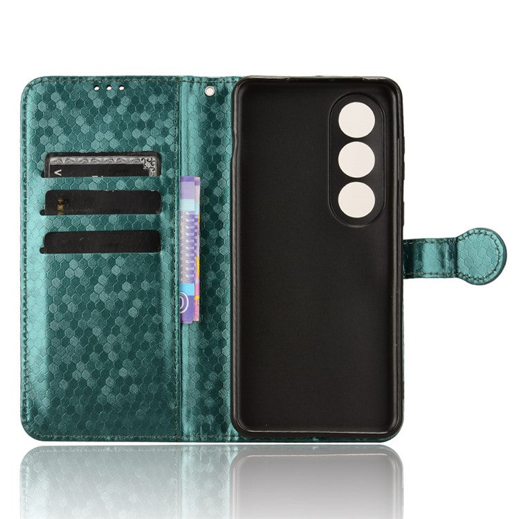 For OnePlus Ace 3V 5G Case Card Holder Dots Pattern Magnetic Phone Cover - Green