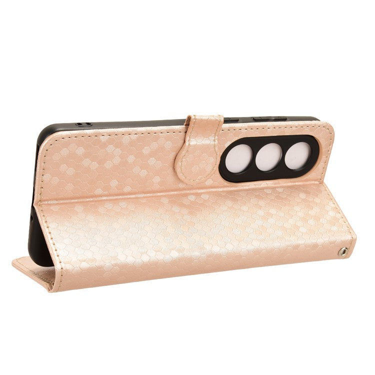 For OnePlus Ace 3V 5G Case Card Holder Dots Pattern Magnetic Phone Cover - Rose Gold