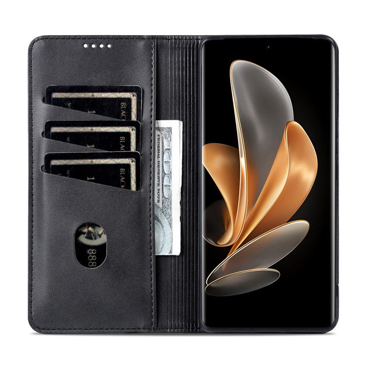 AZNS For Huawei Pura 70 Ultra Case PU Leather Magnetic Closure Shockproof Flip Phone Cover - Black
