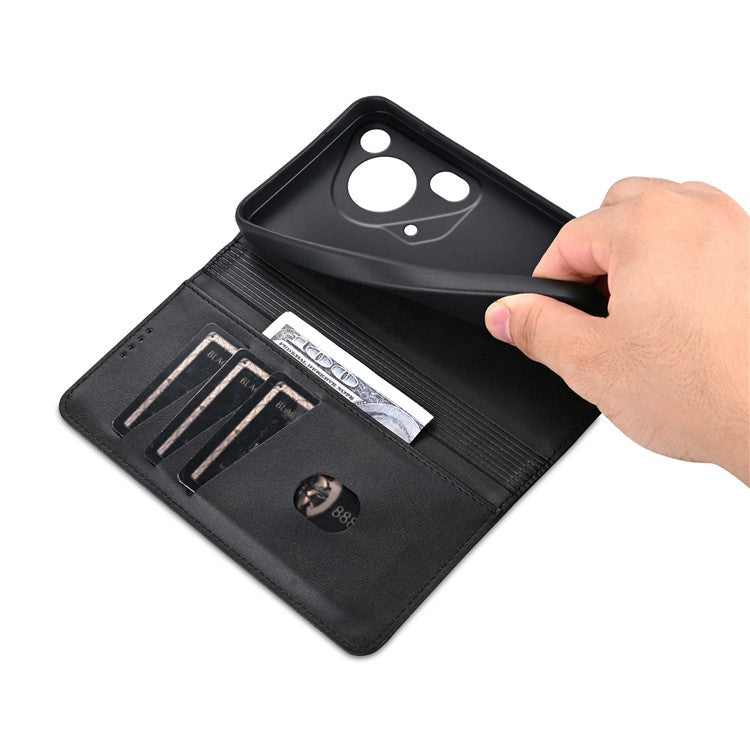 AZNS For Huawei Pura 70 Ultra Case PU Leather Magnetic Closure Shockproof Flip Phone Cover - Black