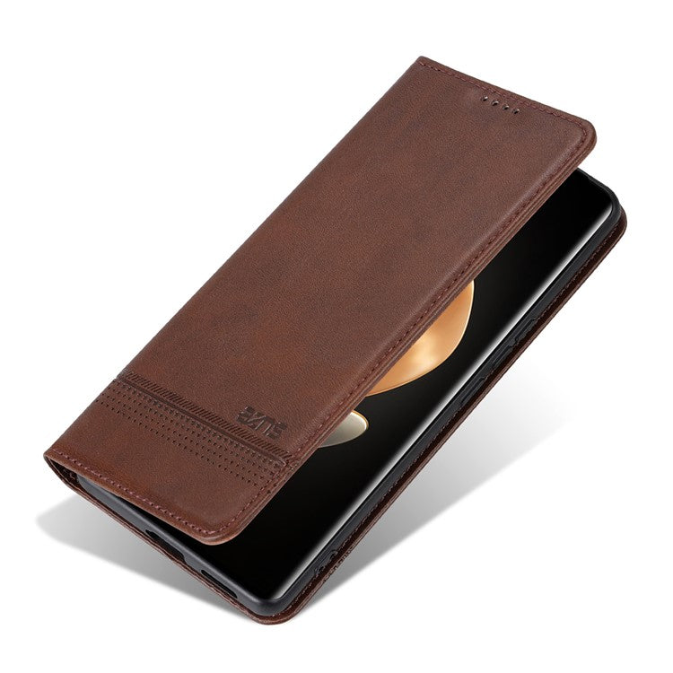 AZNS For Huawei Pura 70 Ultra Case PU Leather Magnetic Closure Shockproof Flip Phone Cover - Coffee