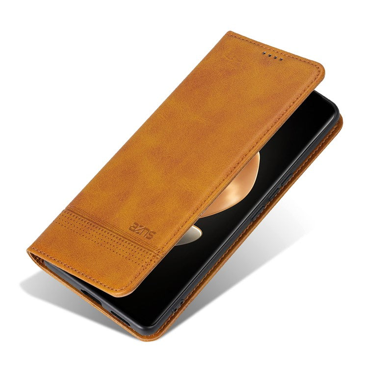 AZNS For Huawei Pura 70 Ultra Case PU Leather Magnetic Closure Shockproof Flip Phone Cover - Brown