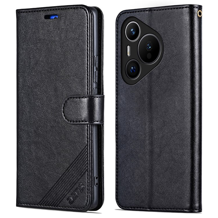 AZNS For Huawei Pura 70 Case Wallet Leather Scratch-proof Phone Cover with Magnetic Clasp - Black