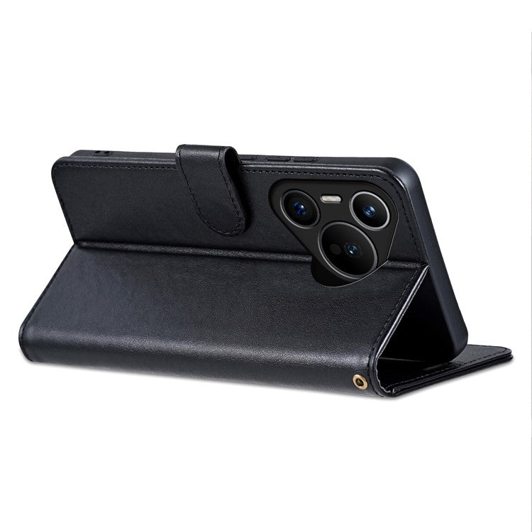 AZNS For Huawei Pura 70 Case Wallet Leather Scratch-proof Phone Cover with Magnetic Clasp - Black