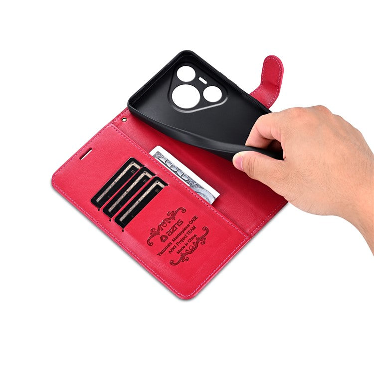AZNS For Huawei Pura 70 Case Wallet Leather Scratch-proof Phone Cover with Magnetic Clasp - Red