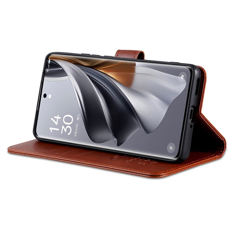 AZNS For Huawei Pura 70 Case Wallet Leather Scratch-proof Phone Cover with Magnetic Clasp - Brown