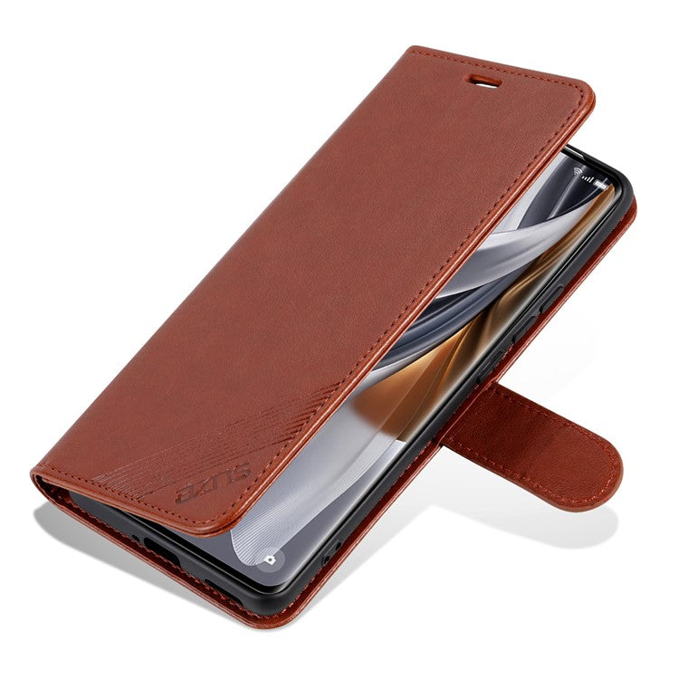 AZNS For Huawei Pura 70 Case Wallet Leather Scratch-proof Phone Cover with Magnetic Clasp - Brown