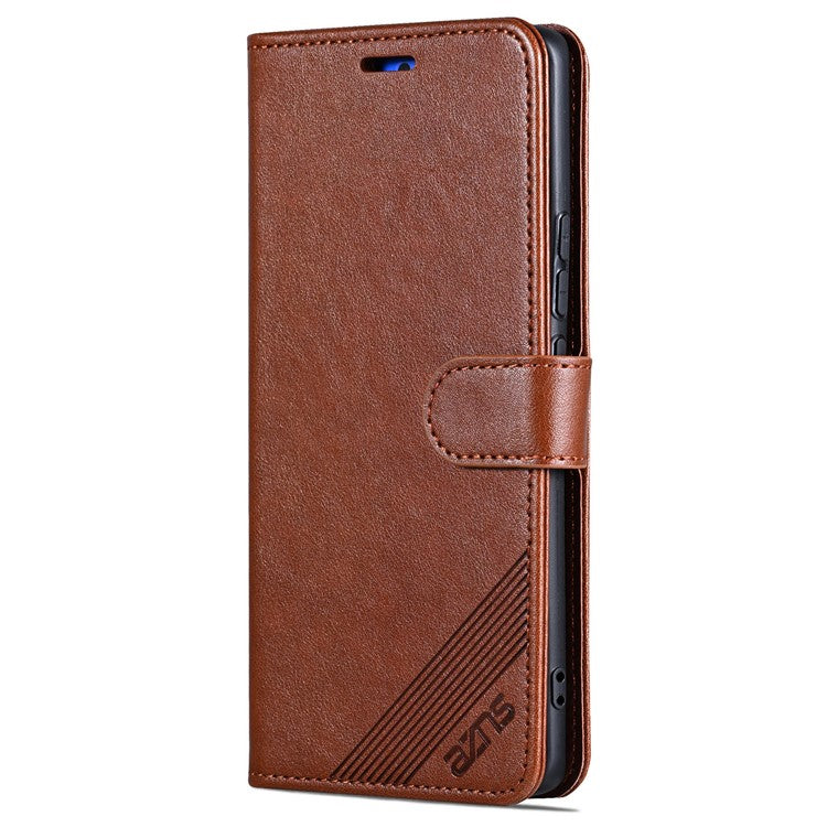 AZNS For Huawei Pura 70 Case Wallet Leather Scratch-proof Phone Cover with Magnetic Clasp - Brown