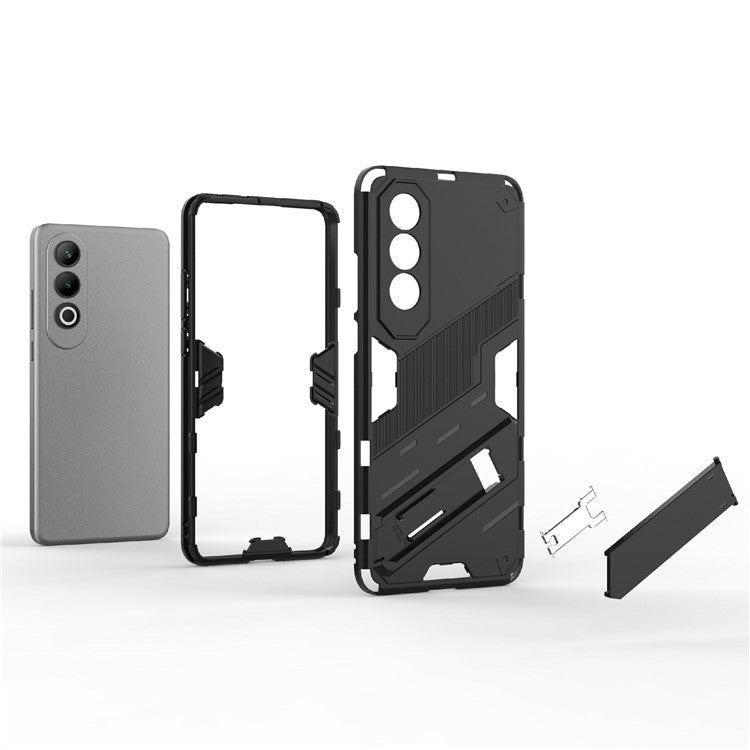 For OnePlus Nord CE4 5G Kickstand Case PC+TPU Anti-scratch Phone Cover - Black