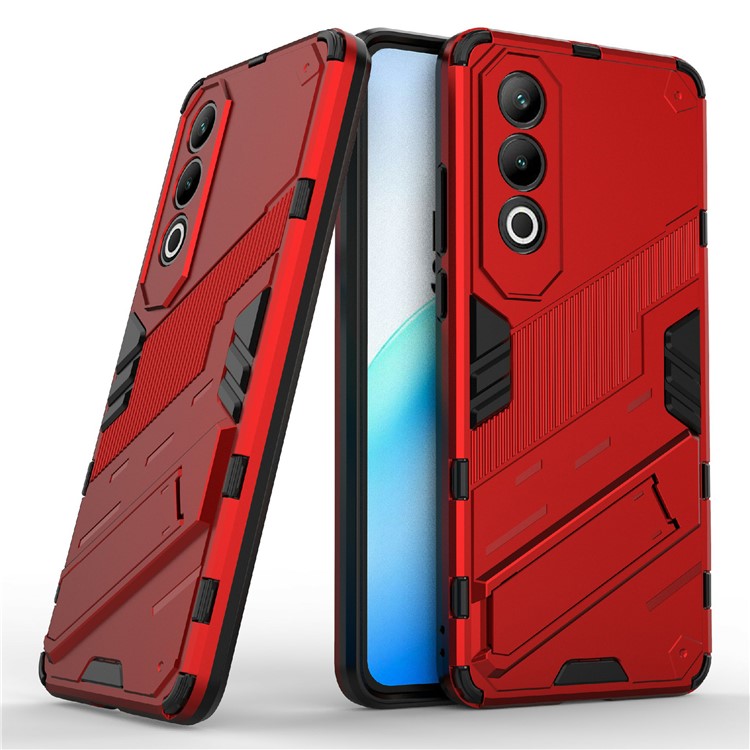 For OnePlus Nord CE4 5G Kickstand Case PC+TPU Anti-scratch Phone Cover - Red