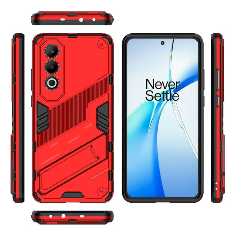 For OnePlus Nord CE4 5G Kickstand Case PC+TPU Anti-scratch Phone Cover - Red
