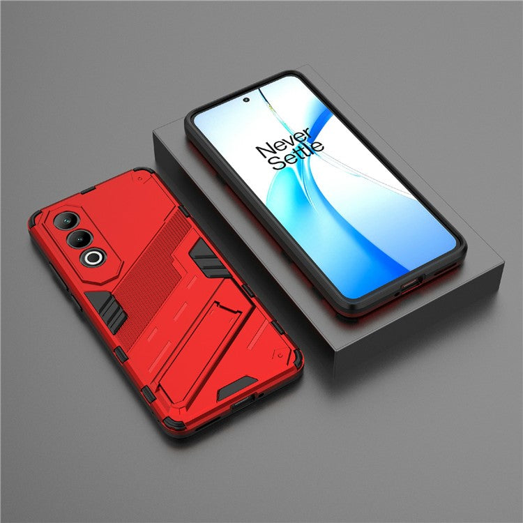 For OnePlus Nord CE4 5G Kickstand Case PC+TPU Anti-scratch Phone Cover - Red